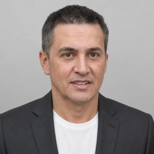 a man in his 50s with short greying hair in the The Classic style, generated from that photo